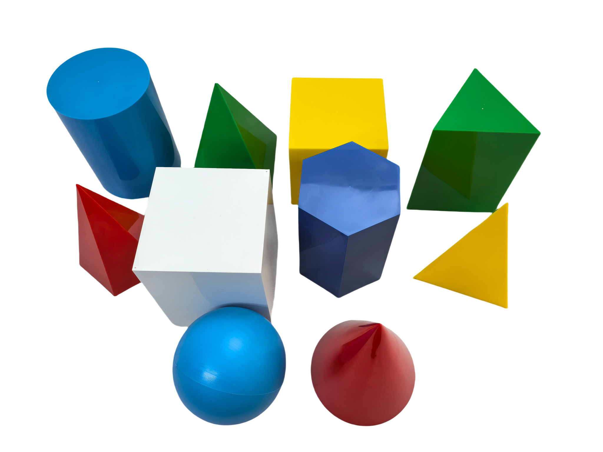 Set de modele de geometrie din plastic de 10 buc, blocuri de solide geometrice, set de forme geometrice