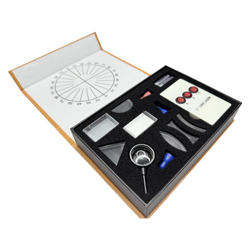 Kit optic fizic echipament de laborator lentile concave convexe set de prisme cutie optică de testare